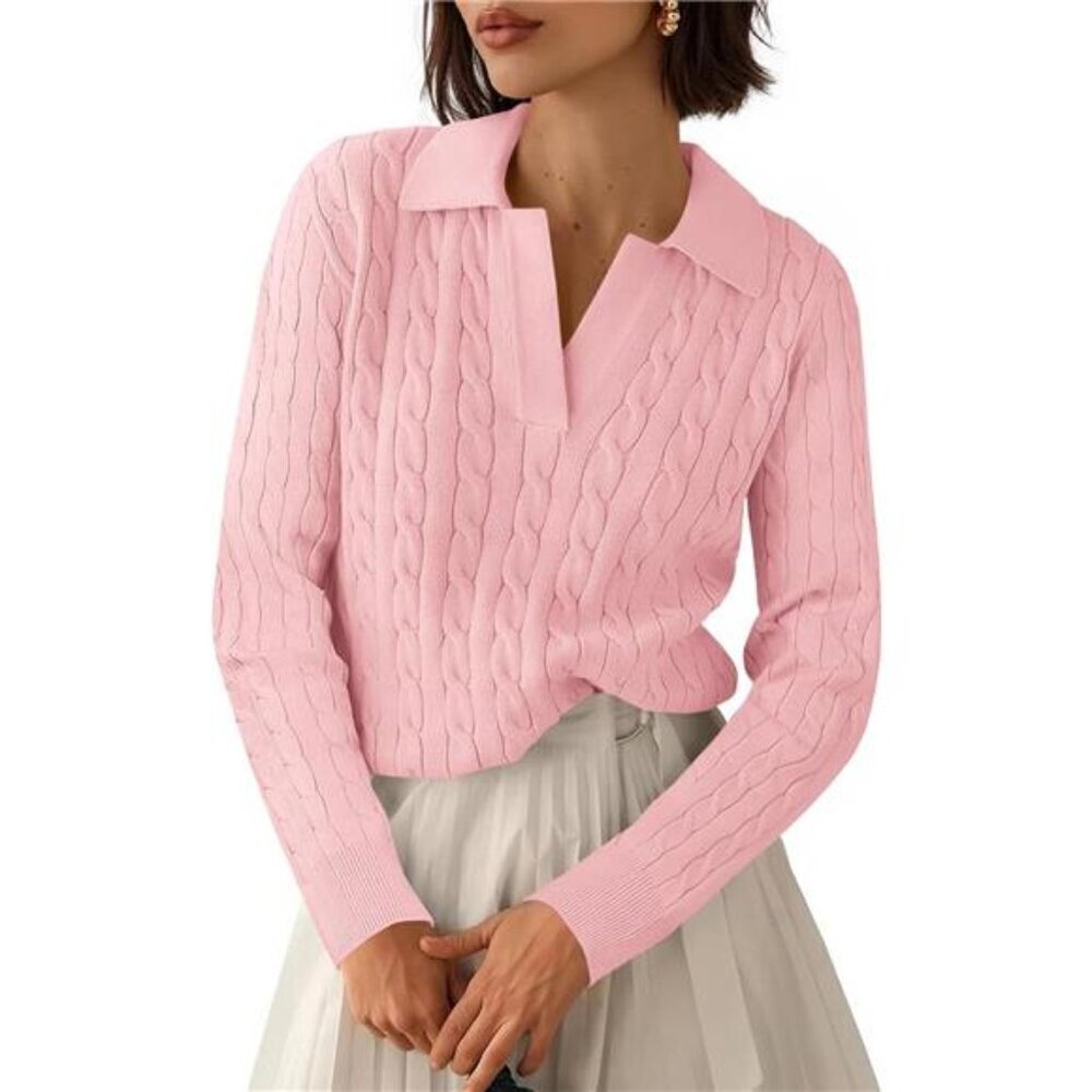 ✨ Women’s Oversized V-Neck Cable Knit Sweater | Cozy Fall & Winter Pullover ✨